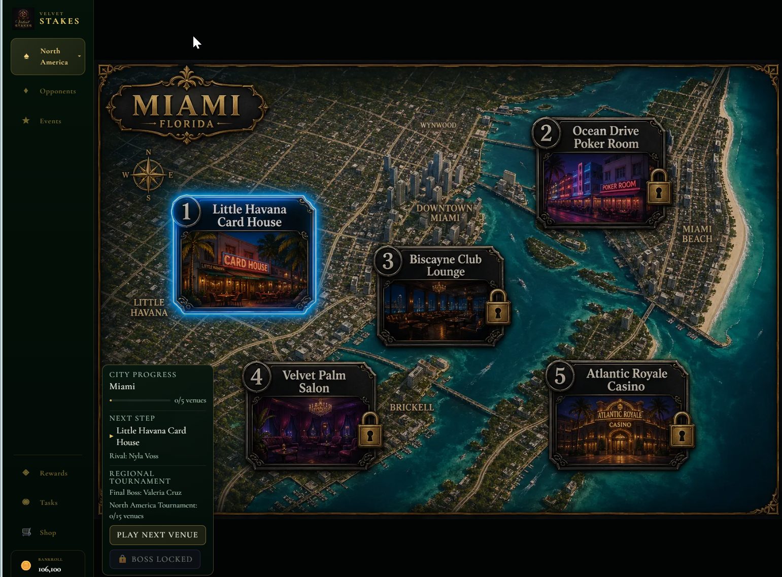 Strip poker online venue selection on world map